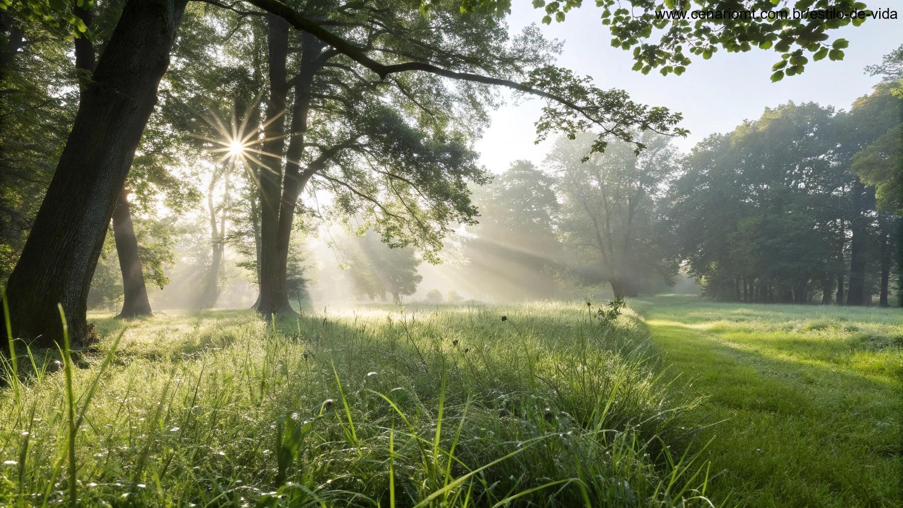 Frases de bom dia para terça-feira 06/05/2025 com imagem de natureza iluminada pela manhã