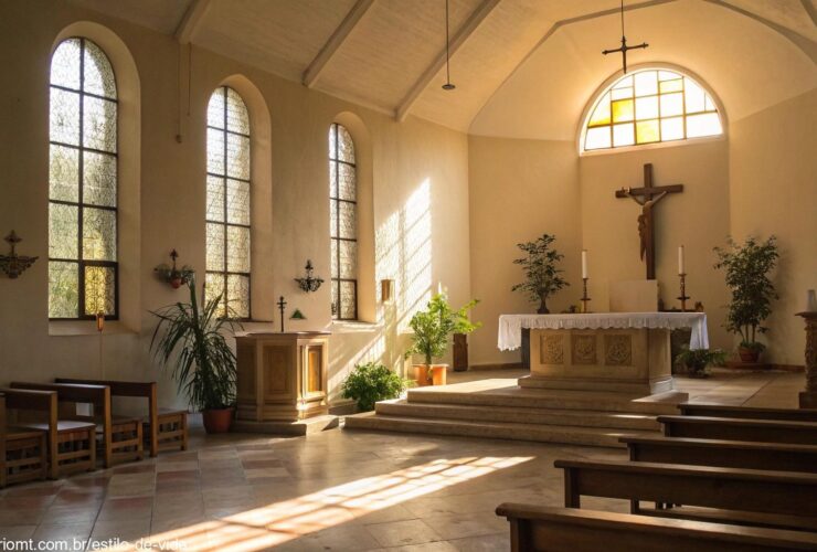Igreja tranquila para reflexão e oração sobre a Liturgia do Dia: Quinta-feira, 08 de maio de 2025.