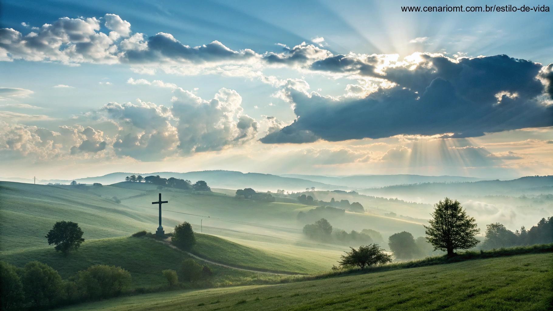 Imagem de mensagem com fé e esperança para a sexta-feira 02 de maio de 2025, com elementos naturais e luz suave