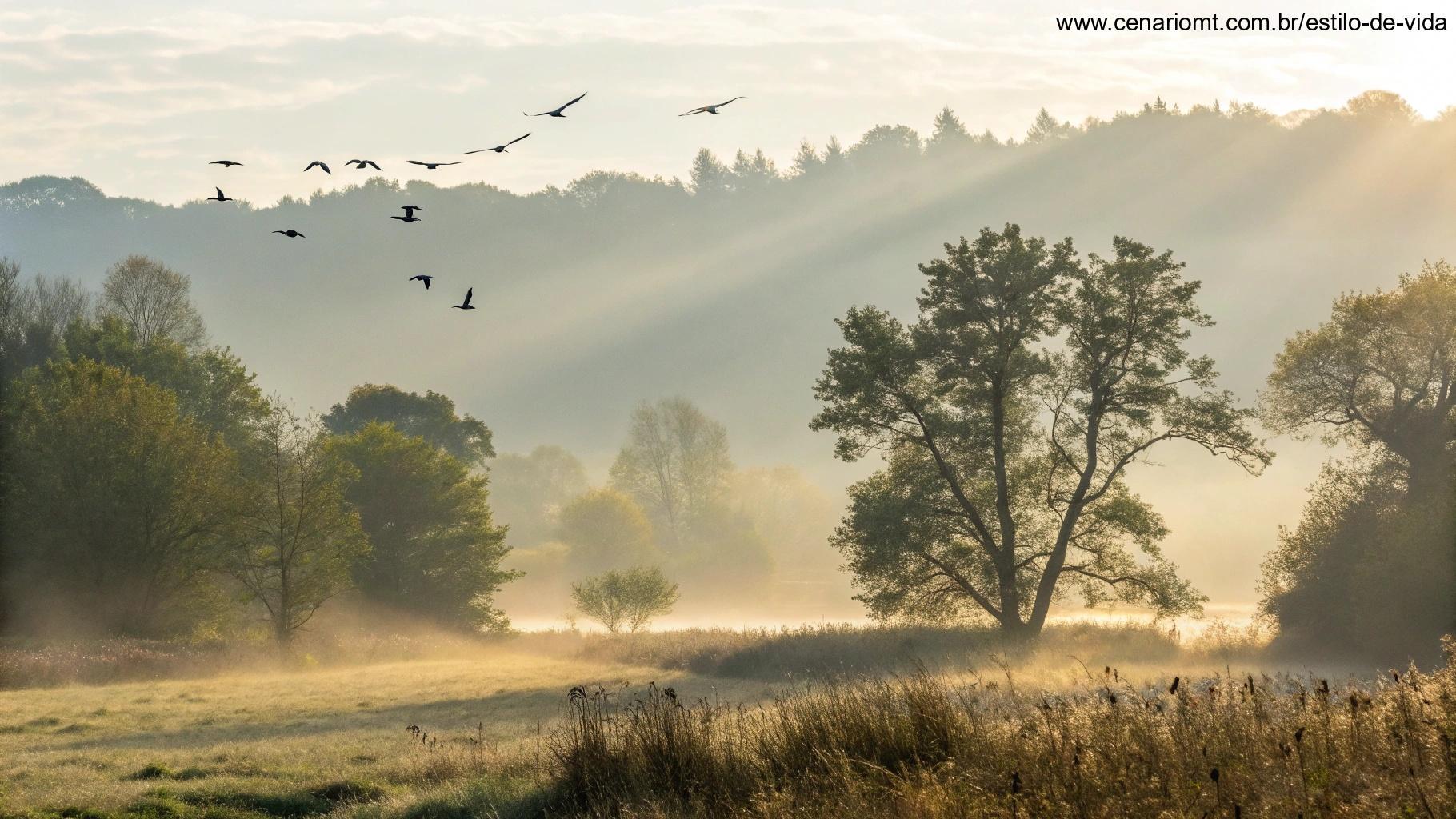 Manhã clara e calma na natureza evocando um novo começo