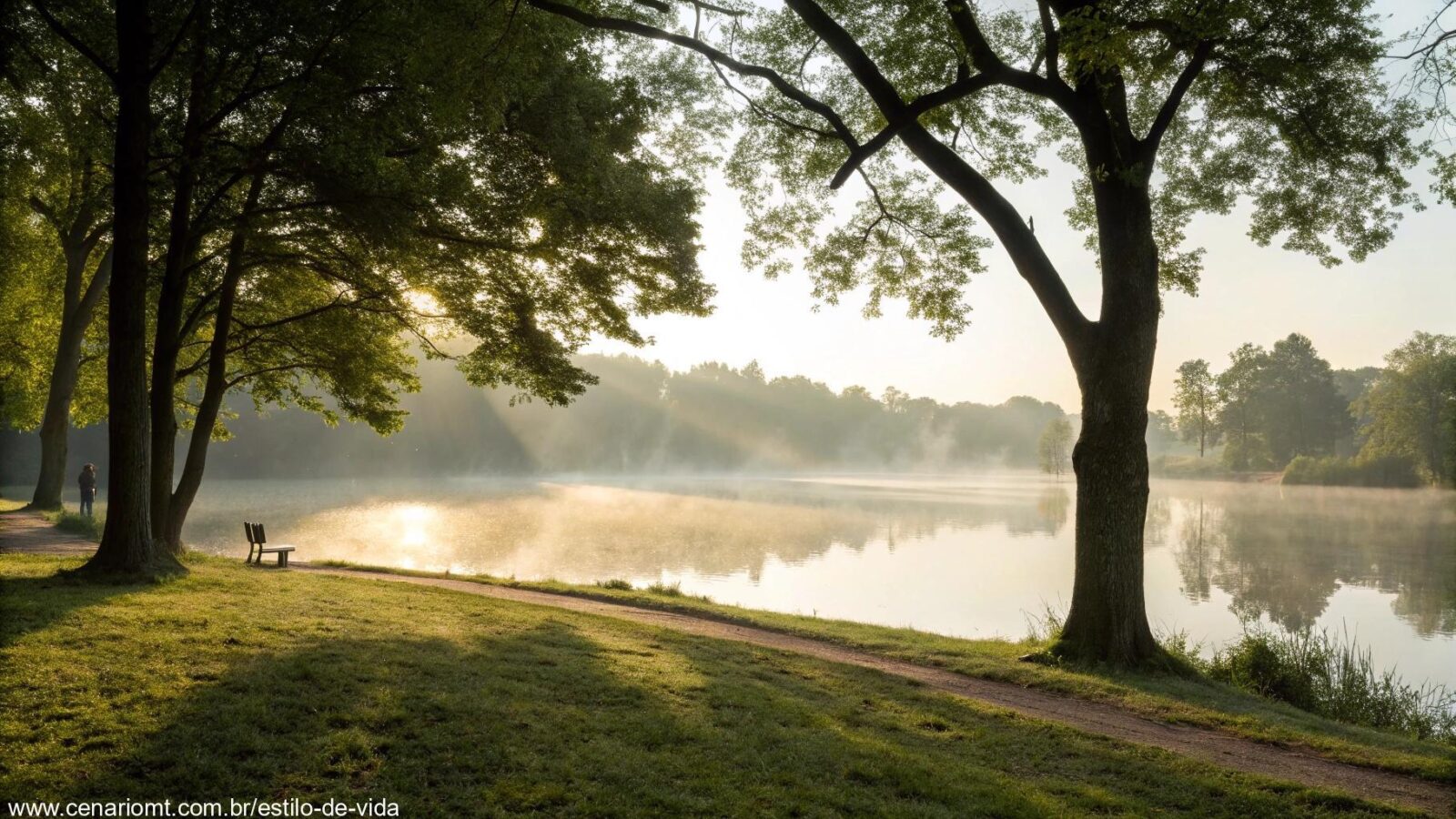 Paisagem serena e pacífica representando um momento de oração e reflexão.