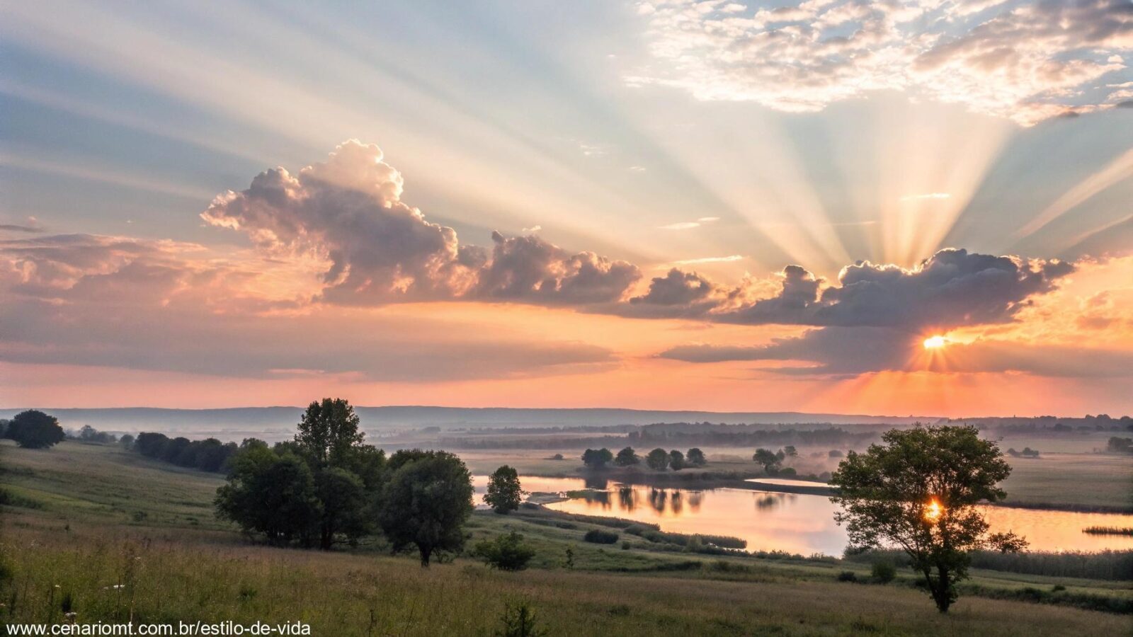 Paisagem ao amanhecer representando inspiração e fé para a sexta-feira
