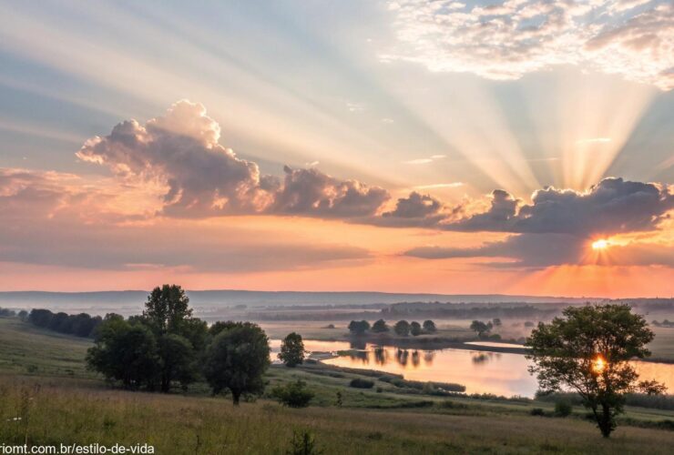 Paisagem ao amanhecer representando inspiração e fé para a sexta-feira