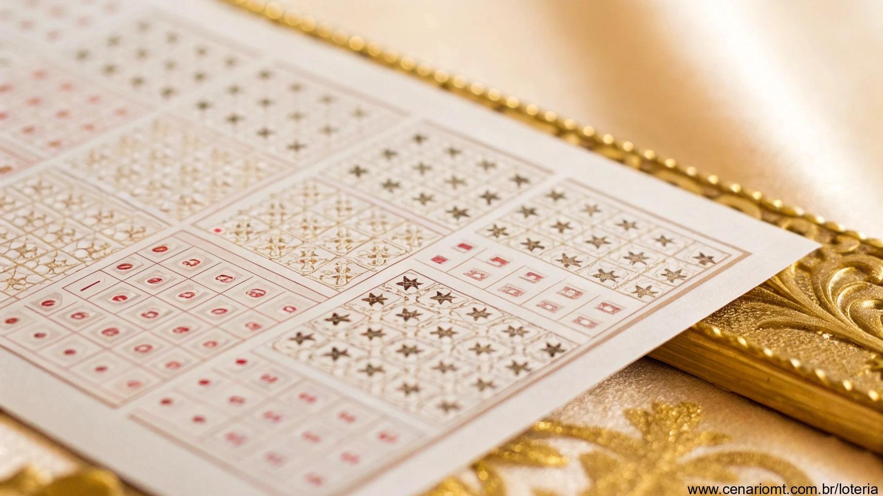 Detalhes de bilhete de loteria com números