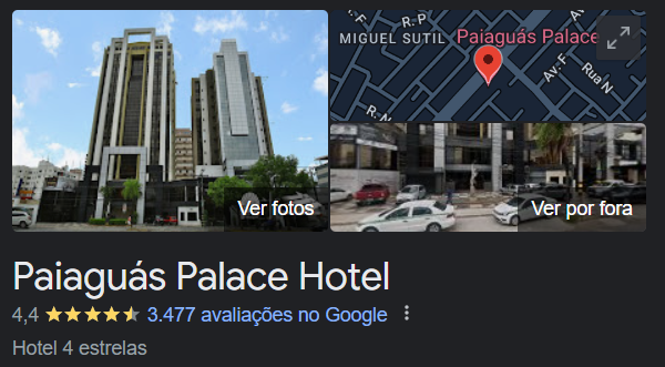 Foto do Google Meu Negócio do Hotel Paiaguás Palace.