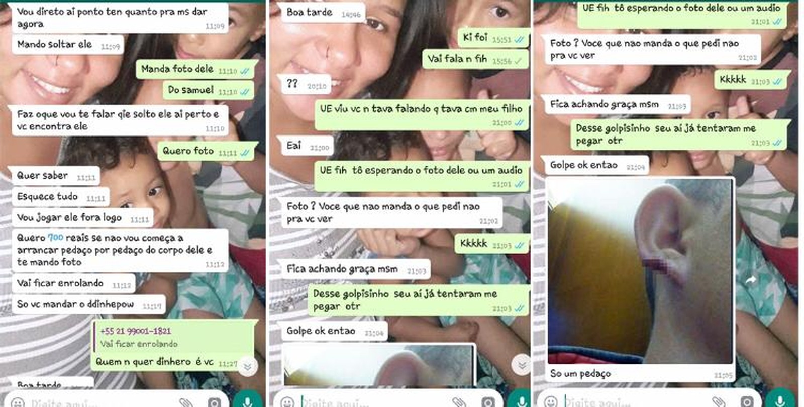 Maldade: mãe de criança desaparecida recebe trote com foto de orelha mutilada e pedido de resgate 83 whatsapp image 2019 10 30 at 15.05.54