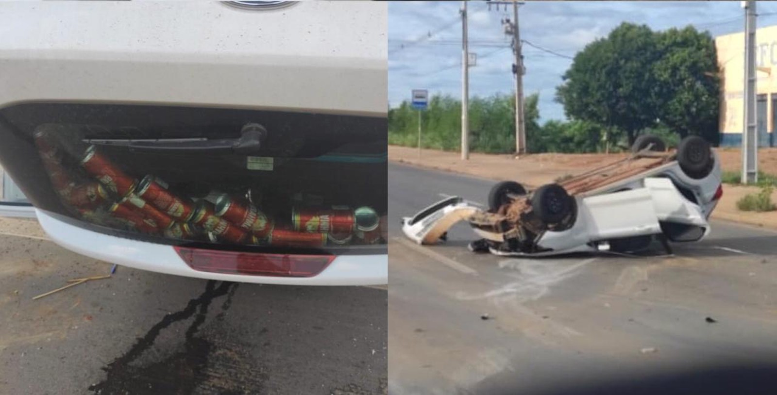 Motorista capota carro com porta-malas cheio de latas de cerveja em Mato Grosso 2 whatsapp image 2020 01 01 at 08.12.23 2