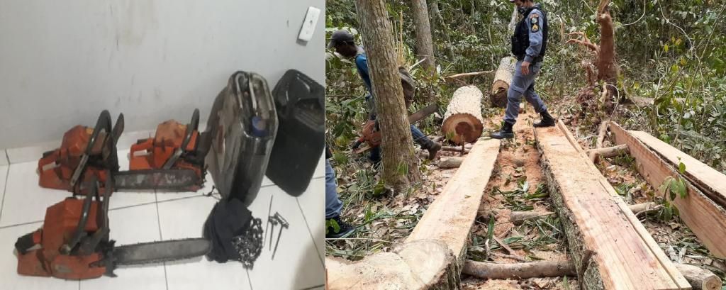 Dupla é pega em flagrante extraindo madeira de reserva ambiental em Lambari D´Oeste 2020 08 21 15:38:16