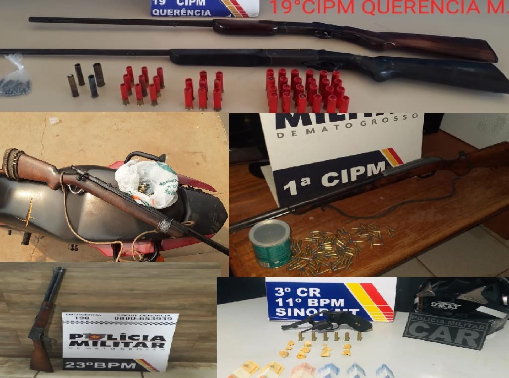 PM apreende armas de fogo em Poconé Querência Chapadas dos Guimarães Sinop e Confresa 2020 09 12 00:07:06