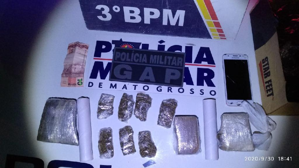 Moradores denunciam e policiais encontram droga com traficante e usuário no bairro Pedregal 2020 10 02 10:12:47