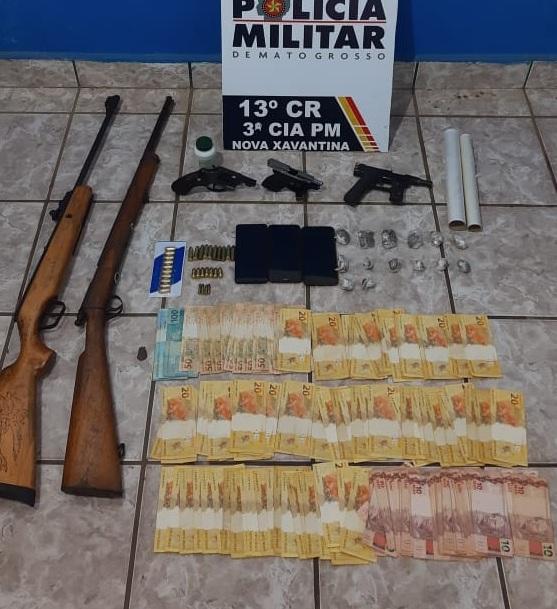 PM prende cinco suspeitos de facção criminosa com armas droga e cestas básicas em Nova Xavantina 2020 12 29 16:51:02