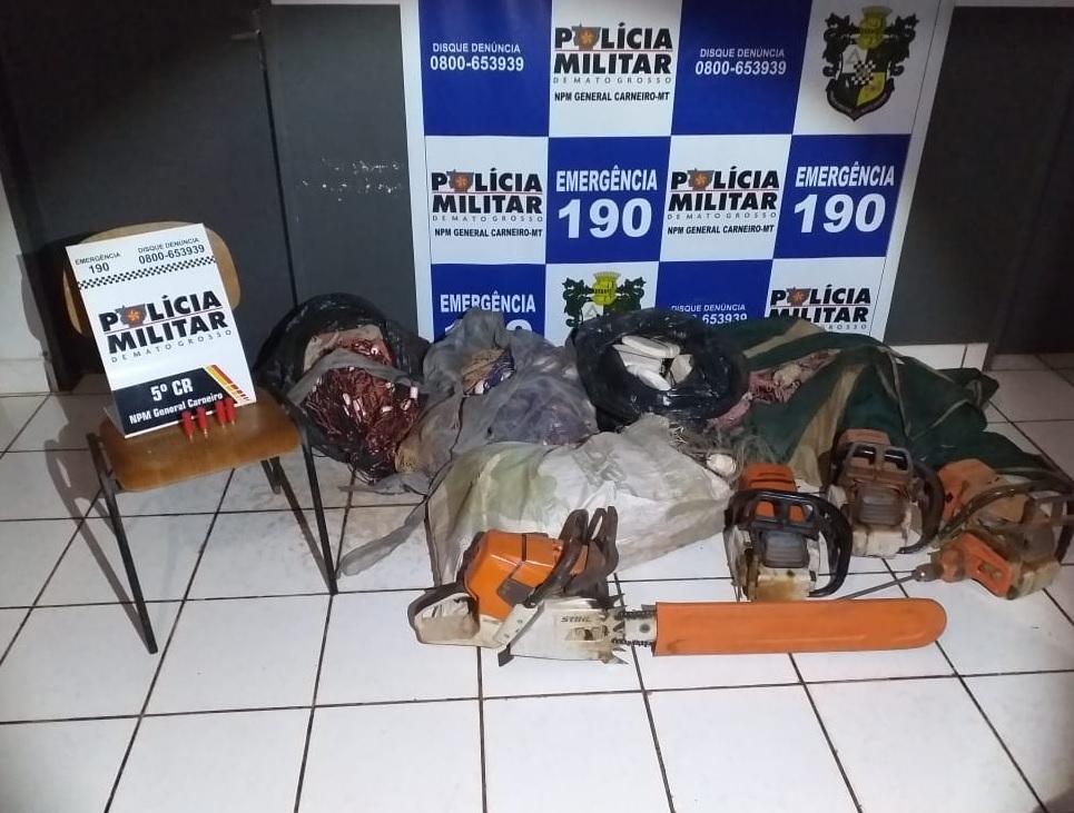 Policiais encontram rede de pesca e motosserras com família em General Carneiro 2020 12 02 16:28:08