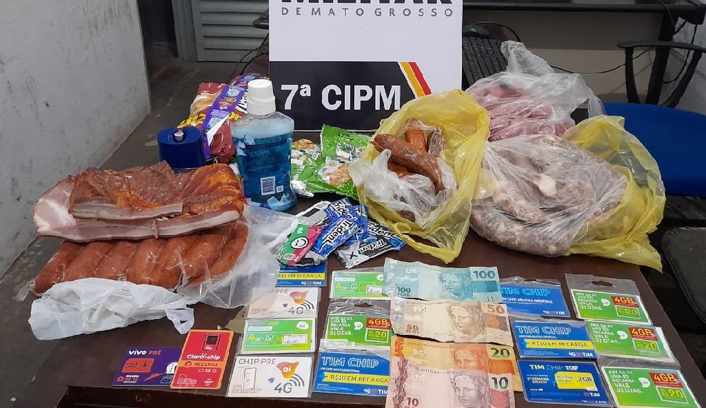 Policiais recuperam produtos furtados de açougue e detém suspeito em Jaciara 2021 01 04 18:12:06