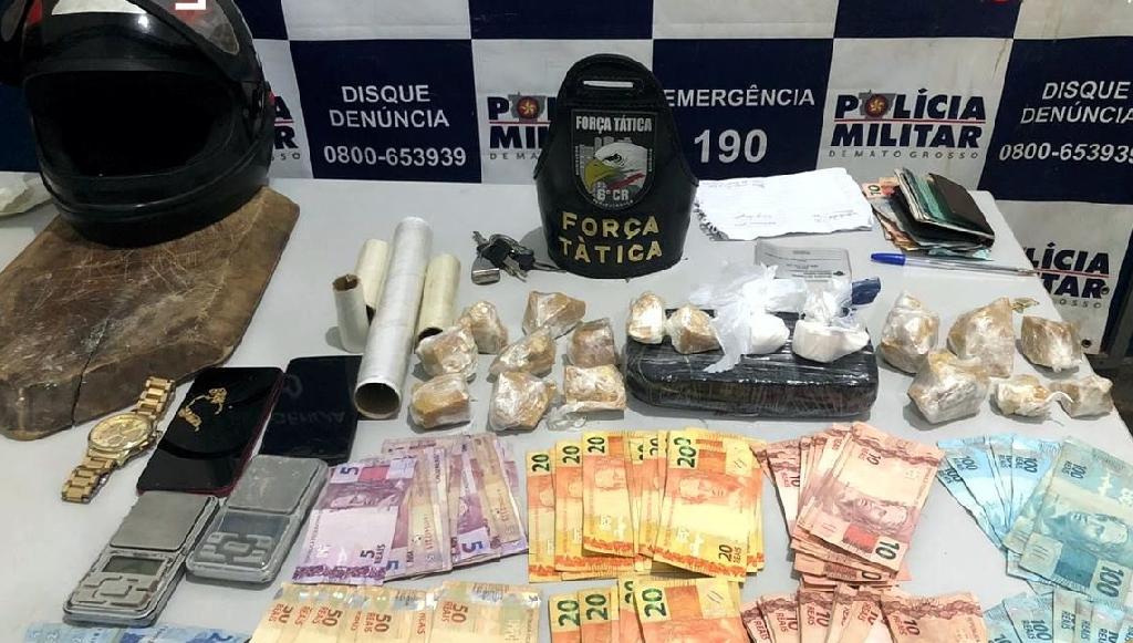 Traficantes são pegos com droga dinheiro e arma de fogo em Mirassol D´Oeste 2021 01 06 12:03:55