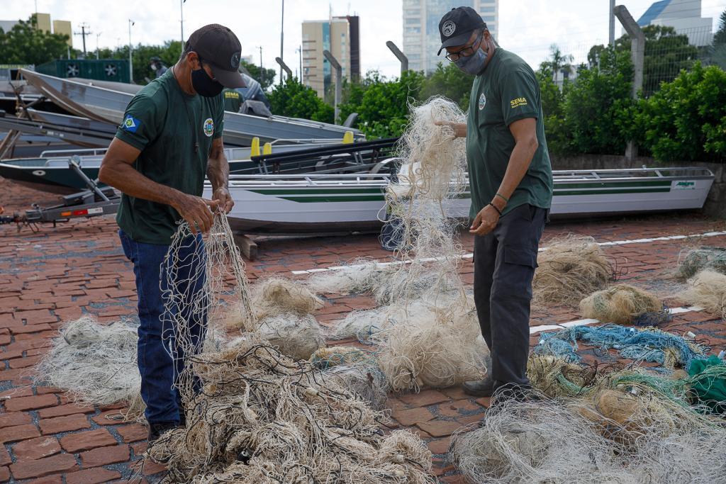 Apetrechos de pesca apreendidos na piracema são destruídos pela Sema2021 02 04 18:26:41