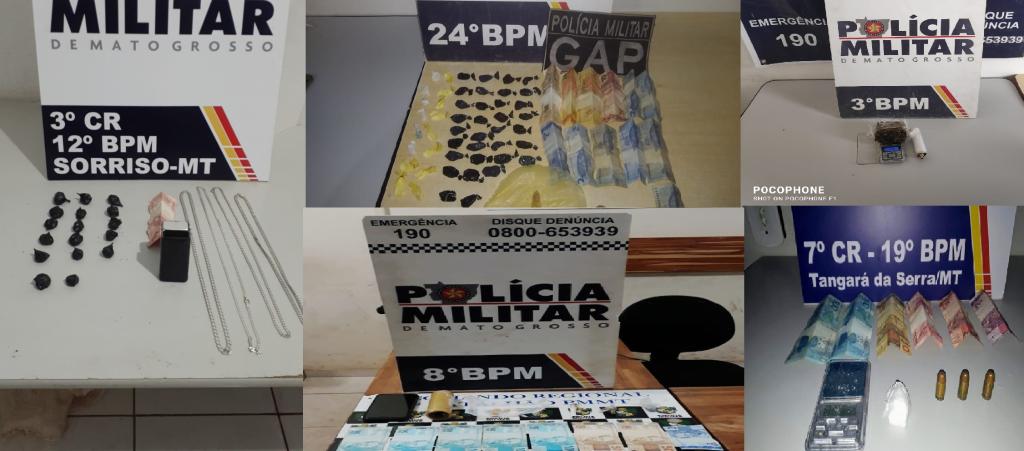PM prende sete e retira drogas de circulação em Cuiabá Tangará da Serra Alta Floresta e Sorriso 2021 02 15 16:17:34