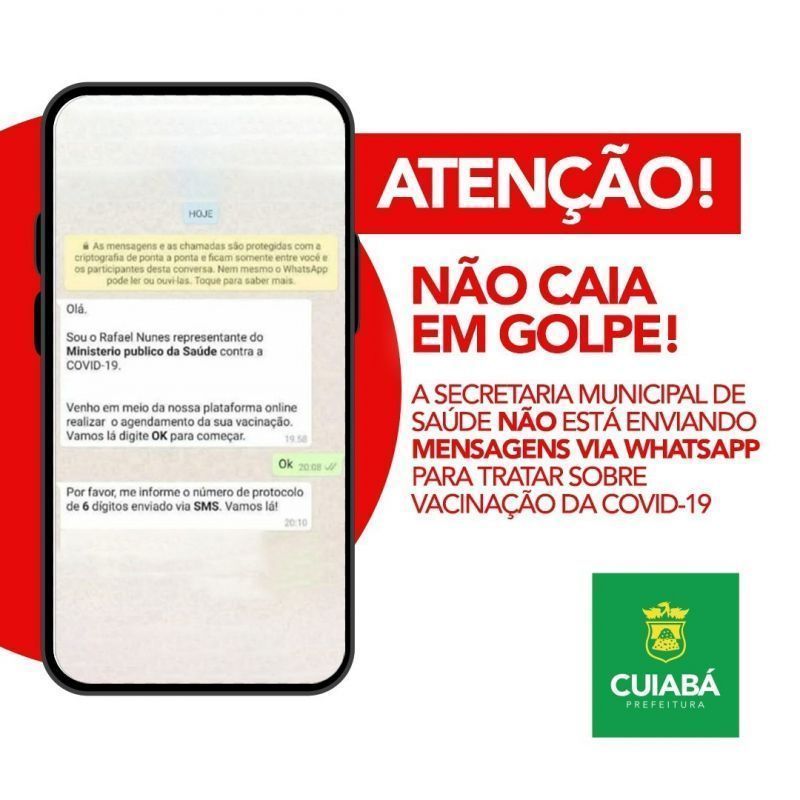 SMS alerta para golpes envolvendo o agendamento da vacinação contra a Covid 19 2021 02 11 11:56:17