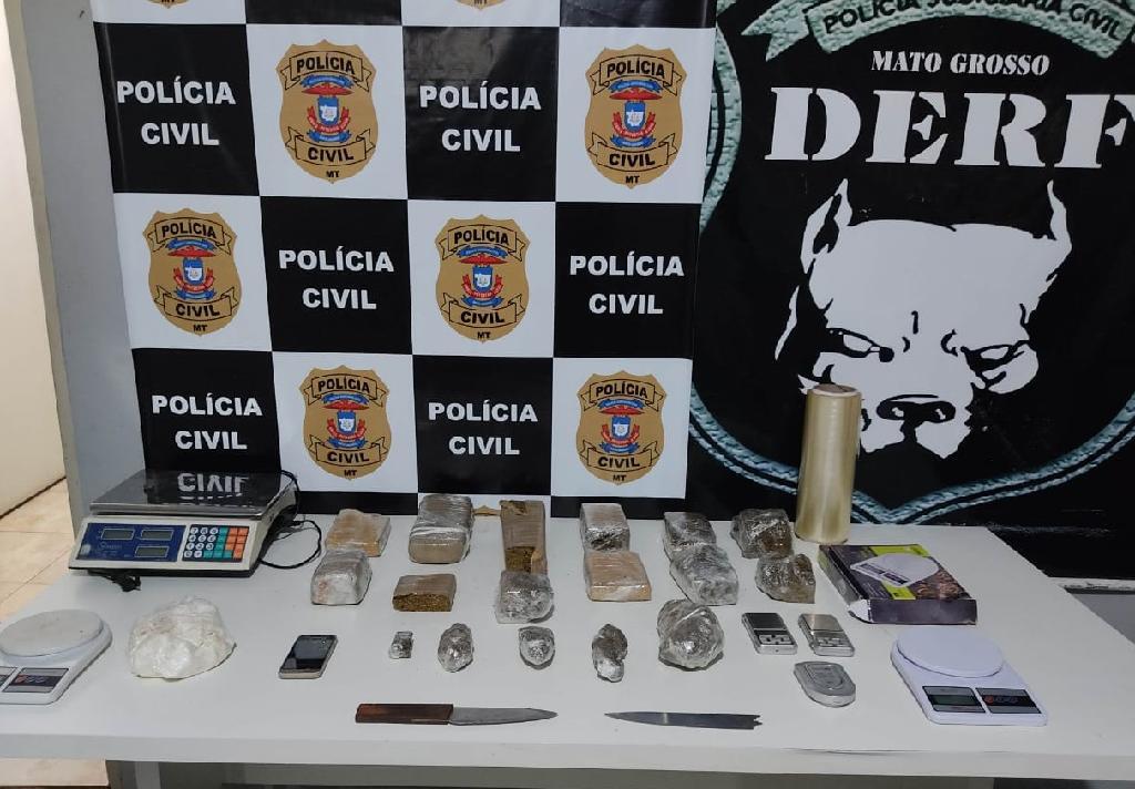 quatro quilos de maconha e cocaina pura sao apreendidos com traficante no parque universitario em rondonopolis