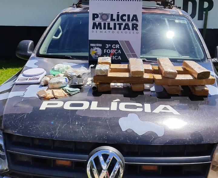 Força Tática prende suspeito com mais de 10 kg de drogas e R 2 4 mil em Sinop 2021 04 13 06:53:57