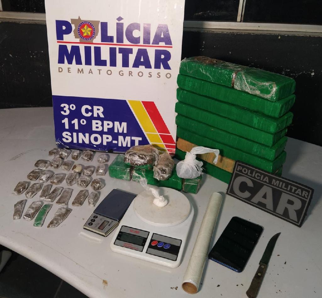 Policiais descobrem entrega de droga e prende suspeito em flagrante em Sinop 2021 04 01 17:01:55