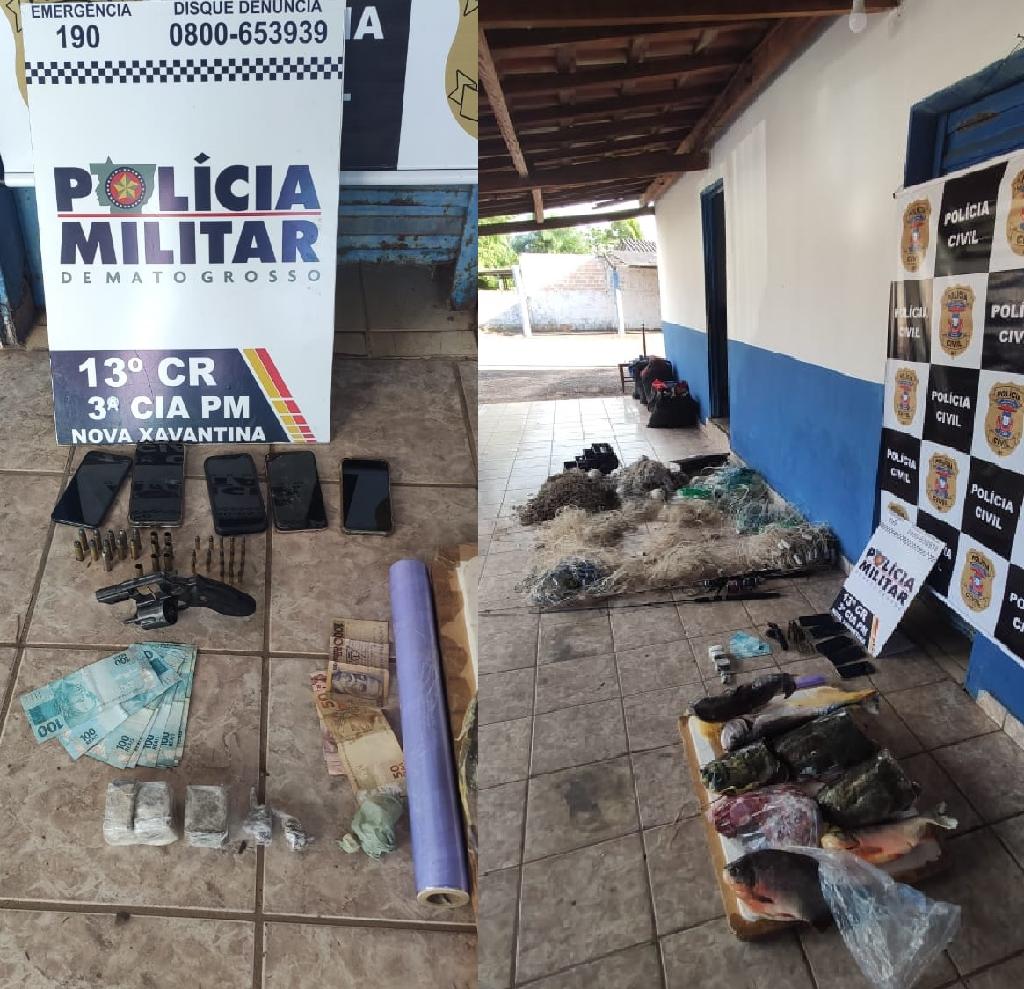 Três homens são detidos com droga armas e pescado irregular em Nova Xavantina 2021 04 16 17:11:32