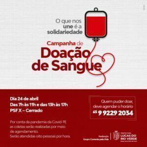 Nova campanha de doação de sangue em Lucas acontecerá no sábado (24) 2 pref lrv 46