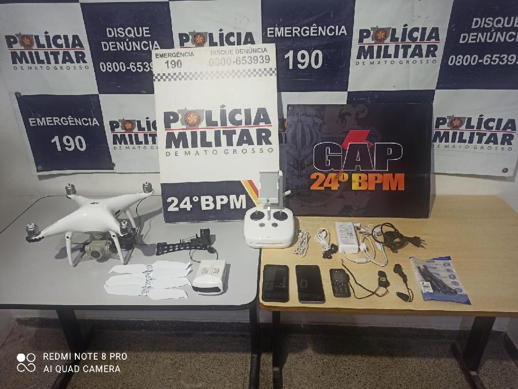 Dupla é rendida com drone e celulares e confessa que jogaria aparelhos na Penitenciária Central 2021 05 03 12:09:38