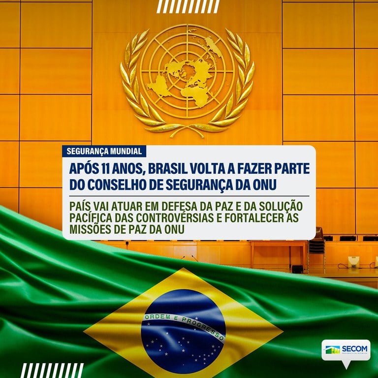 brasil volta a ocupar assento no conselho de seguranca da onu