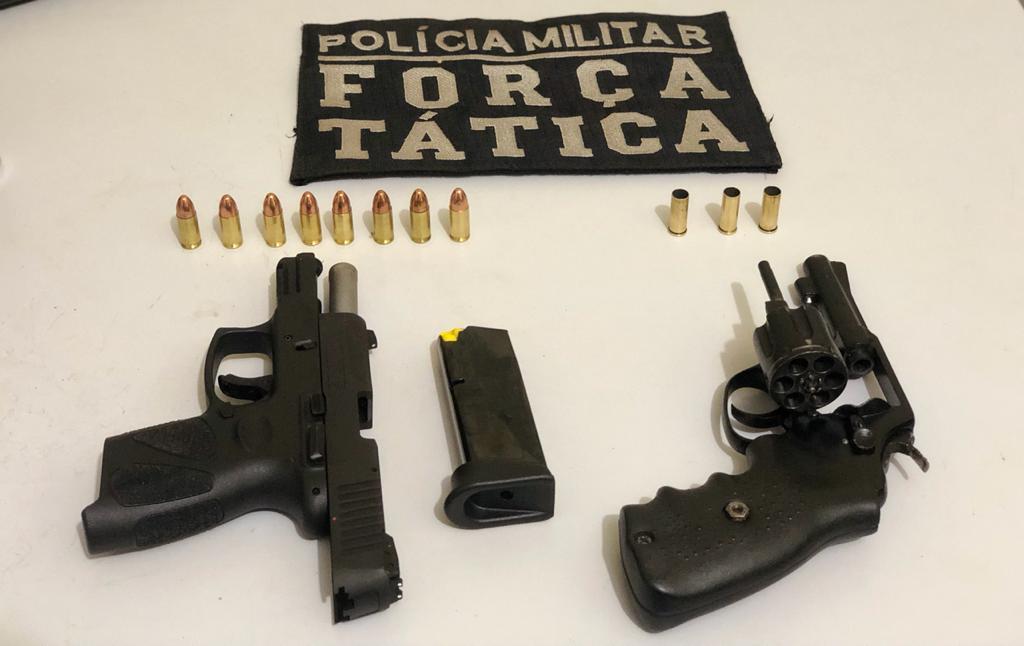 em briga familiar policiais apreendem pistola e revolver em agua boa