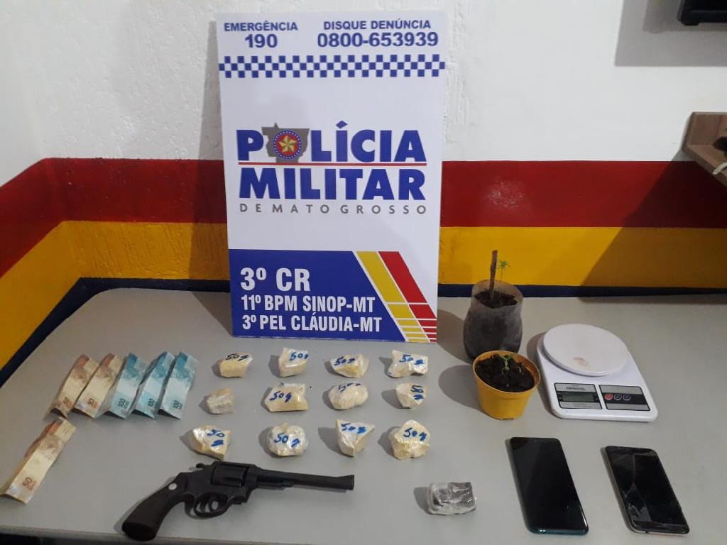 irmaos e comparsa sao pegos com droga e revolver em claudia