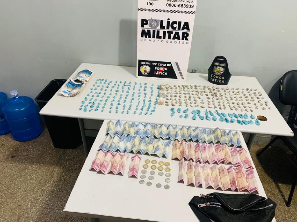 jovem e preso com 352 porcoes de droga no bairro pirineu em varzea grande