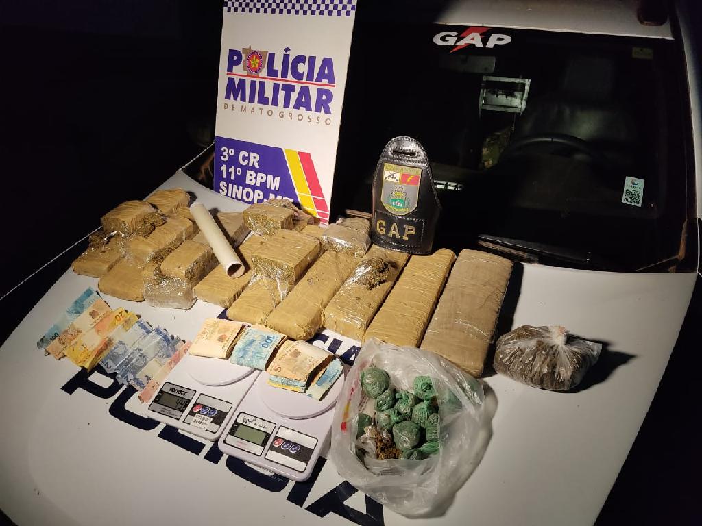 motociclista e pega com 10 quilos de maconha durante distribuicao em sinop