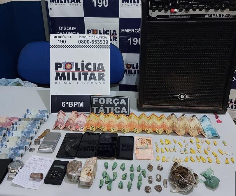 pm intercepta quadrilha que traficava drogas dentro de bar e residencia em caceres