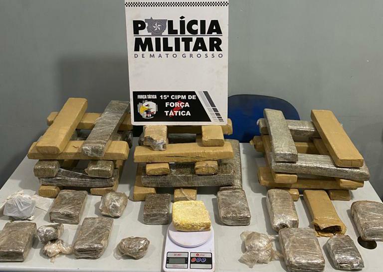 forca tatica prende suspeito e apreende 46 kg de drogas em varzea grande