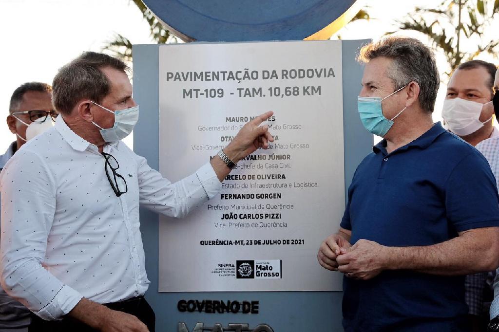 governador entrega asfalto novo do rodoanel e lanca licitacao para pavimentar 41 2 km da mt 110 em querencia