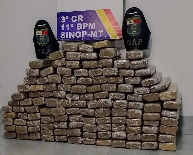 pm apreende 125 tabletes de maconha avaliada em r 200 mil em sinop