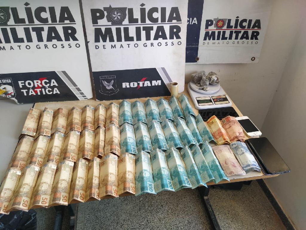 rotam detem rapaz com r 6 5 mil em dinheiro e droga no bairro jardim florianopolis