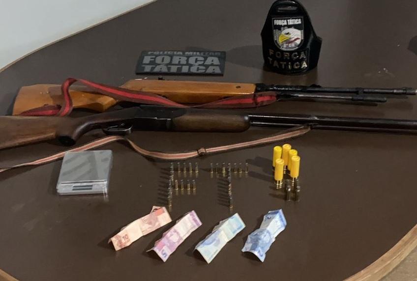 forca tatica prende suspeito de roubo com armas de fogo na zona rural de pocone