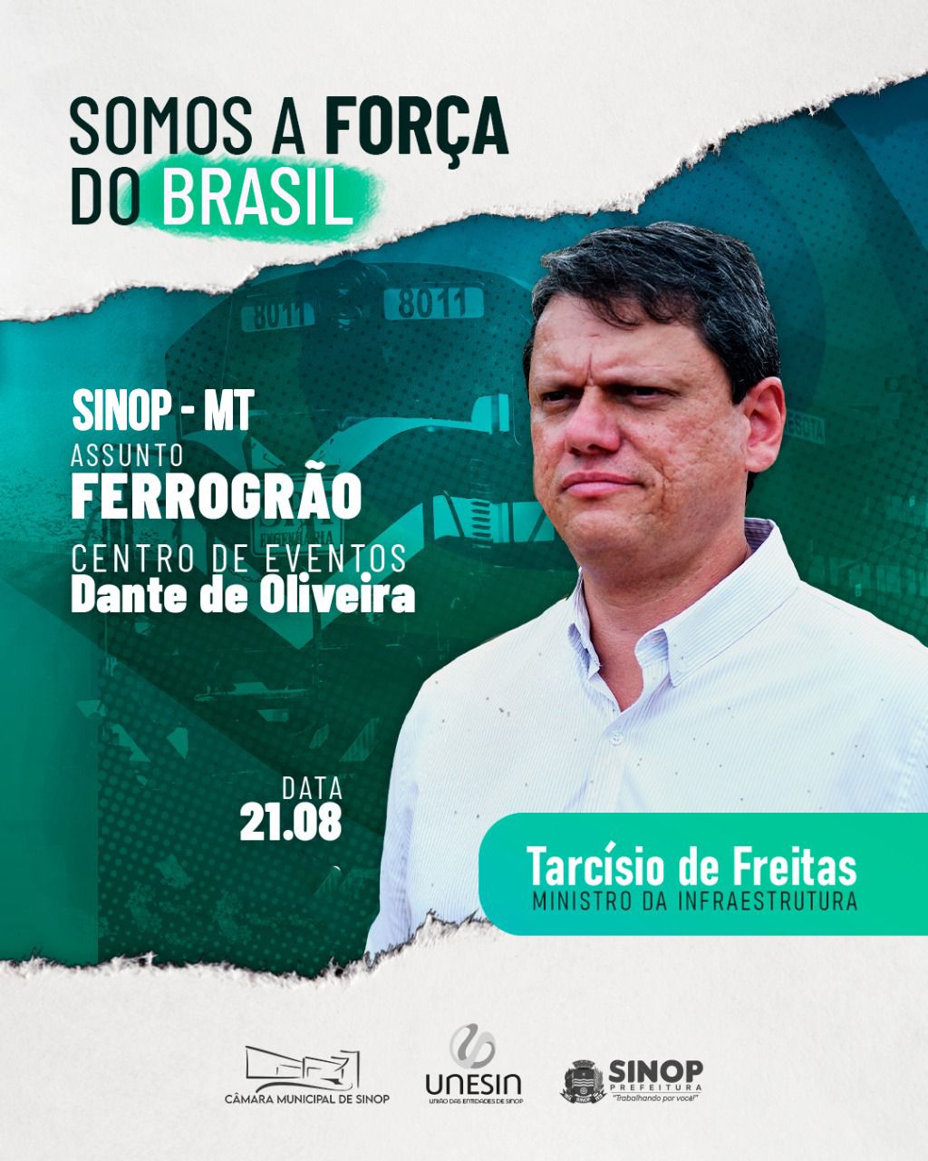 ministro da infraestrutura participa de evento sobre ferrograo em sinop nesse sabado 21