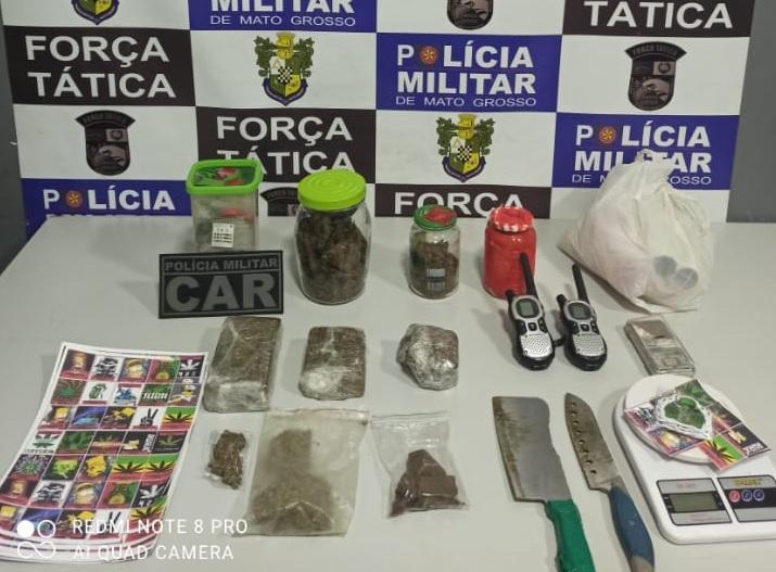 pm prende homem com droga sintetica e radios comunicadores em rondonopolis