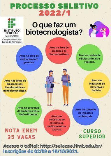 Campus do IFMT de Lucas realiza processo seletivo para curso de bacharelado em Biotecnologia 2 banner processo seletivo 2022 1.jpeg 1000x800 q80 subsampling 2 upscale