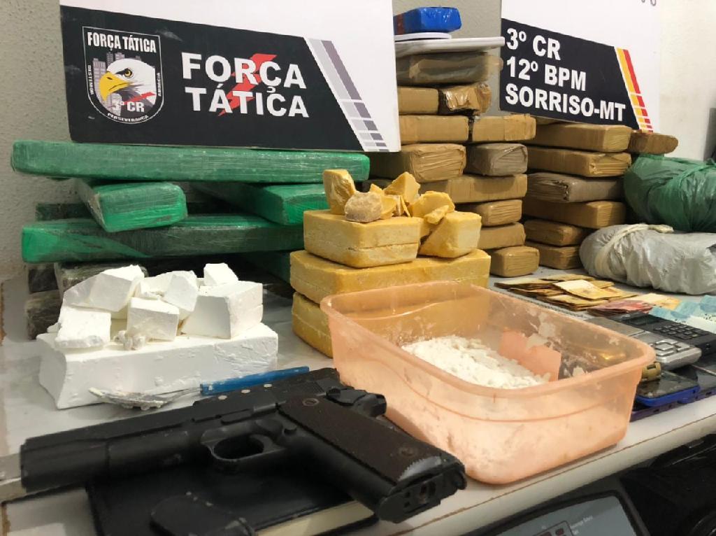 forca tatica prende casal com 30 kg de drogas e mais de r 5 mil em sorriso