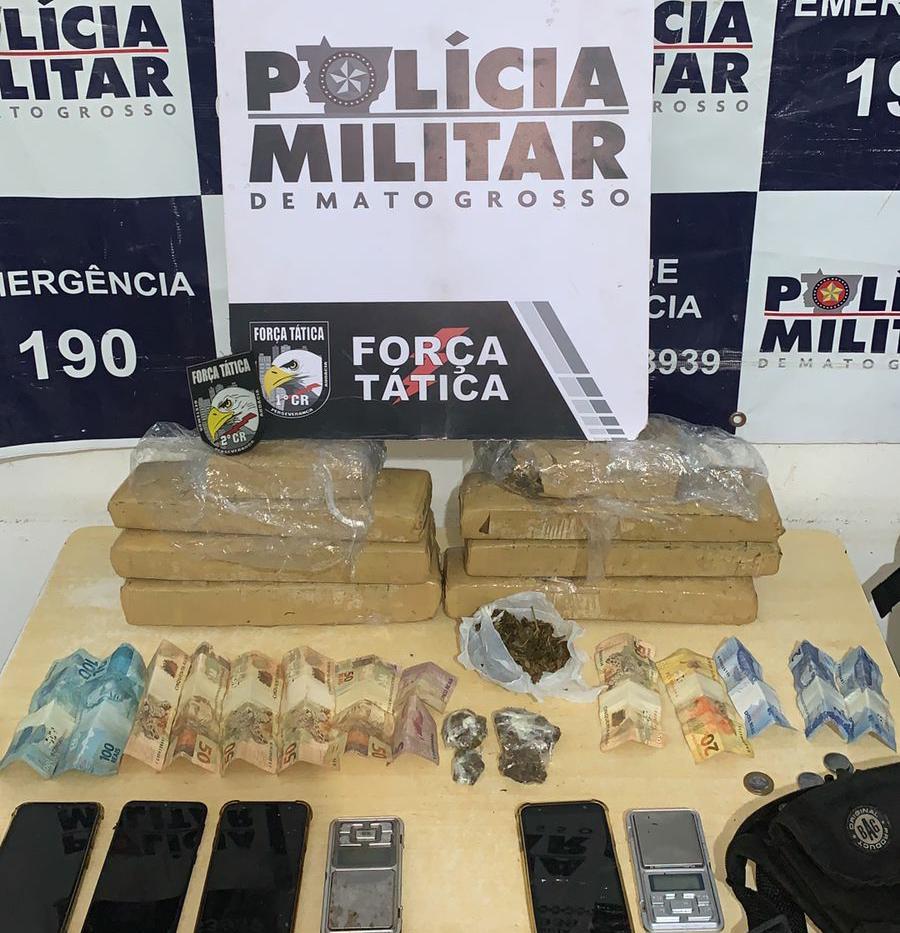 forca tatica prende suspeitos com 8 kg de maconha em cuiaba