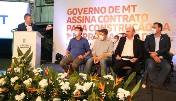 prefeito participa de ato para implantacao de ferrovia em mt e solicita inclusao de sorriso e sinop