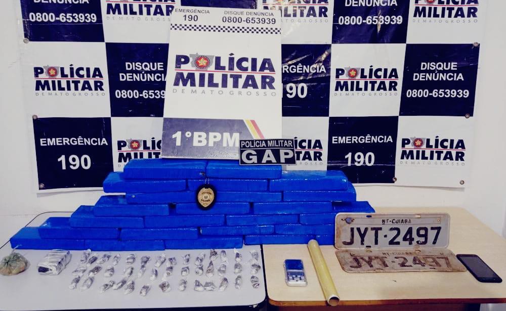 dupla e presa pela policia militar com 20 kg de maconha em cuiaba