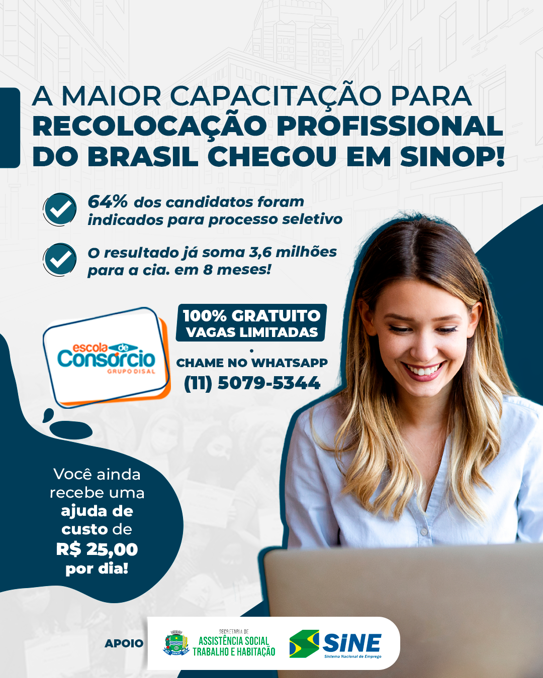 assistencia social firma parceria e oferece curso para recolocacao profissional