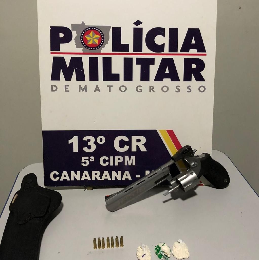 dupla e presa por trafico de drogas e porte ilegal de arma de fogo em canarana