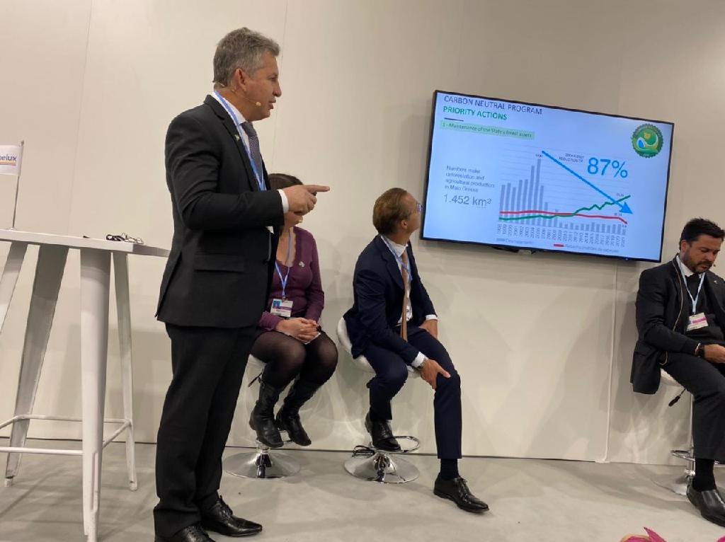 na cop 26 governador apresenta estrategias para neutralizar carbono ate 2035 em mt