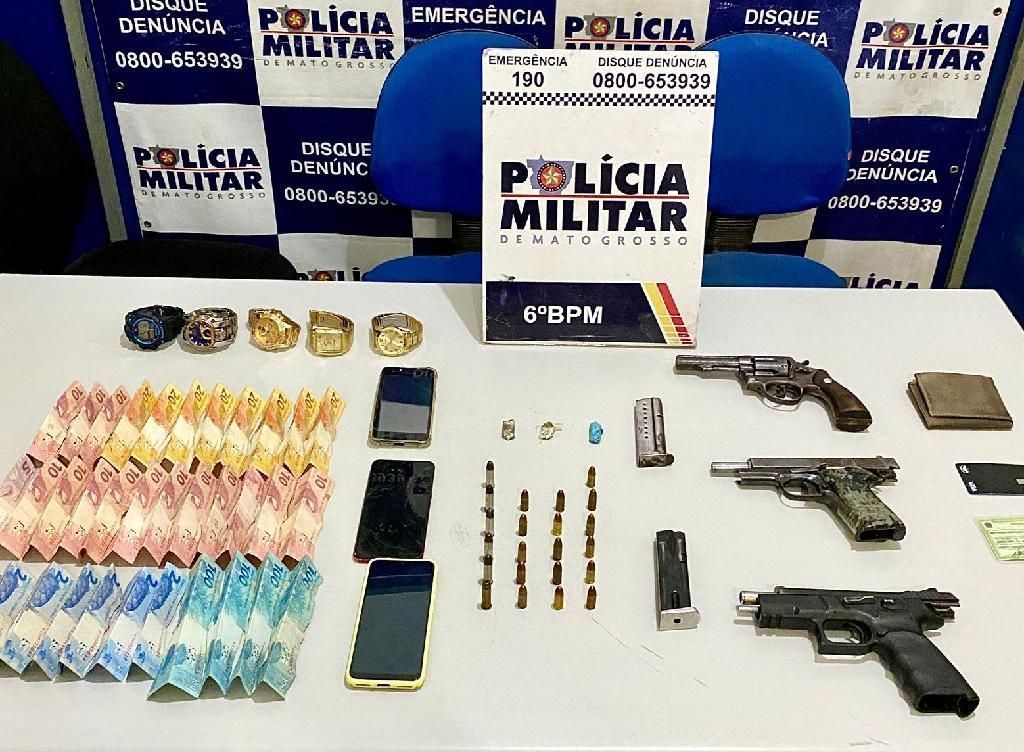 forca tatica prende quadrilha e apreende armas de fogo e drogas em caceres