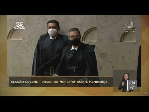 video presidente do senado participa da cerimonia de posse de andre mendonca no stf